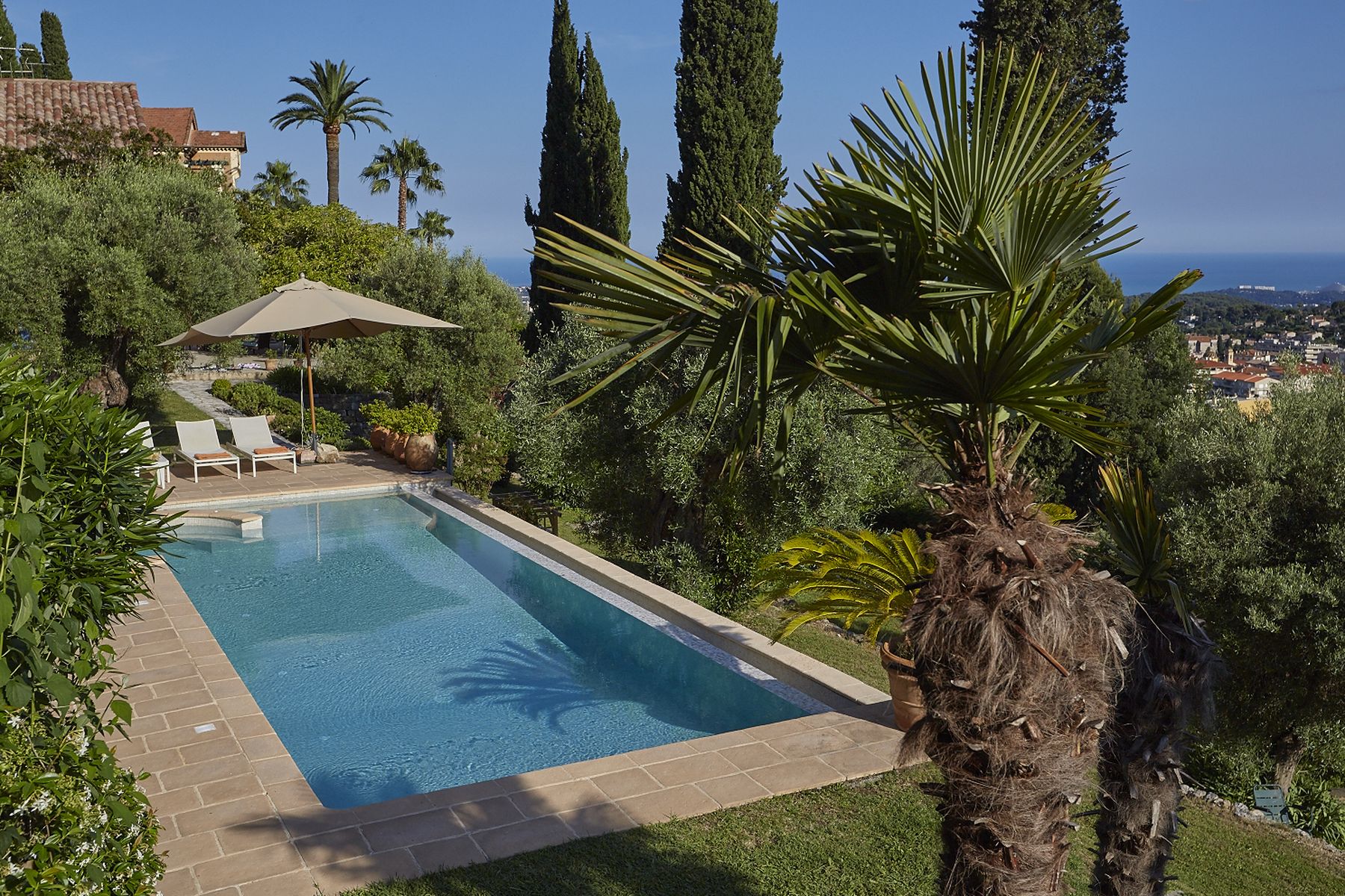Pool with seaview Les Amorini French Riviera Villa rental